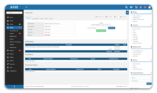 Invoices - Desktop